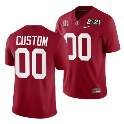 Men's Alabama Crimson Tide #00 Custom 2021 Rose Bowl Champions Crimson NCAA Playoff Home College Football Jersey 2403KSUV1